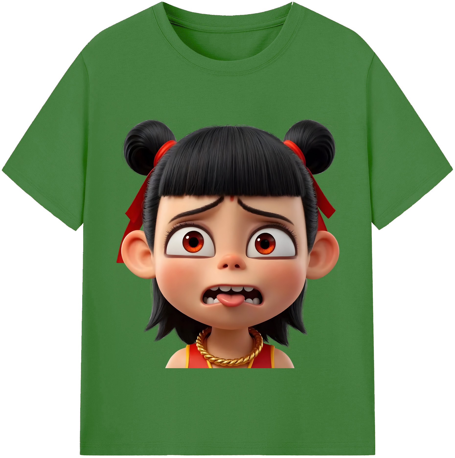（画像用） Ne Zha 2 ナタ 魔童の大暴れ レディースカジュアルプリントTシャツ（綿100％）